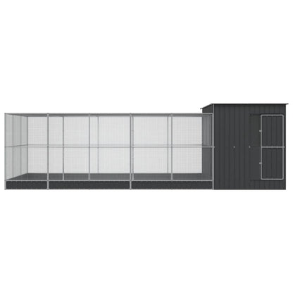 Voliera con Estensione Argento 704x303x216 cm in Acciaio | homemem39