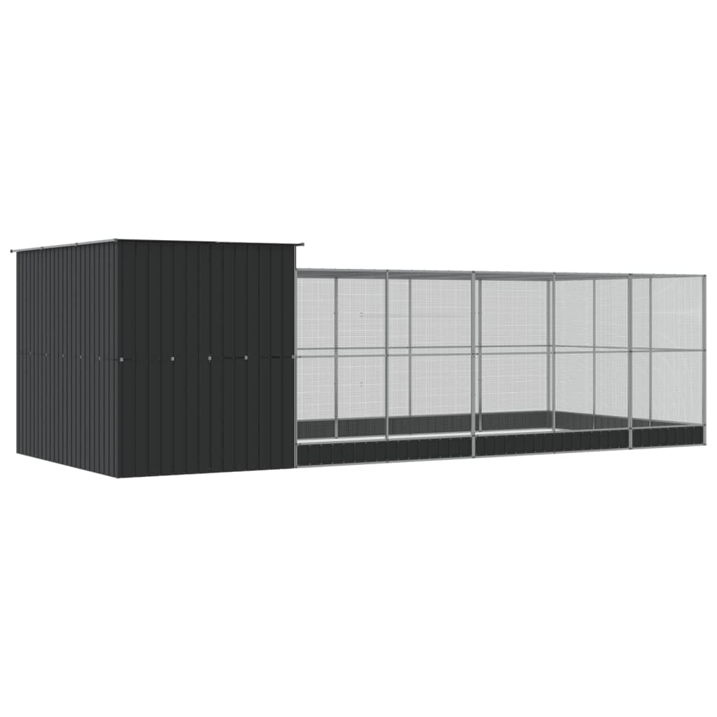 Voliera con Estensione Argento 704x303x216 cm in Acciaio | homemem39