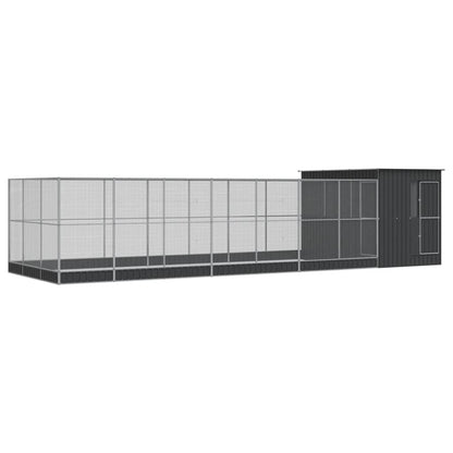 Voliera con Estensione Argento 911x303x216 cm in Acciaio | homemem39