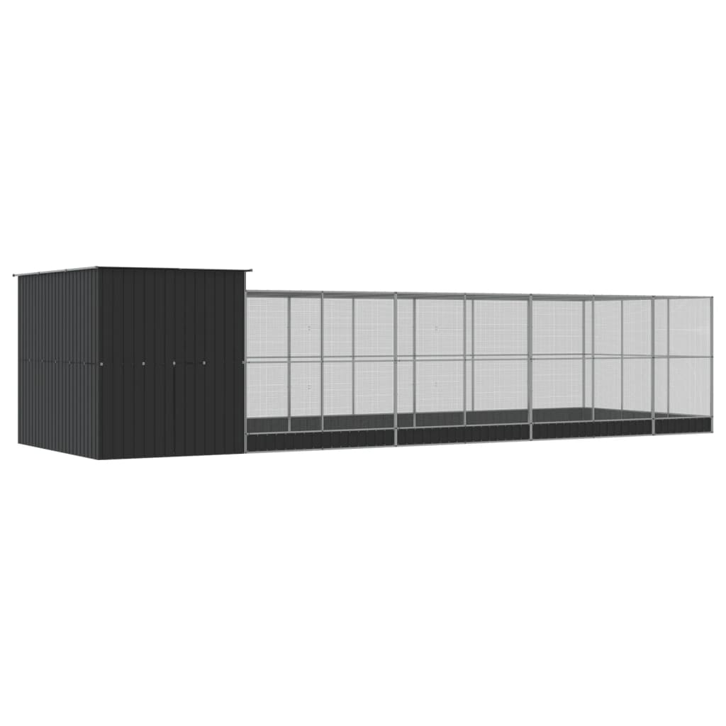 Voliera con Estensione Argento 911x303x216 cm in Acciaio | homemem39