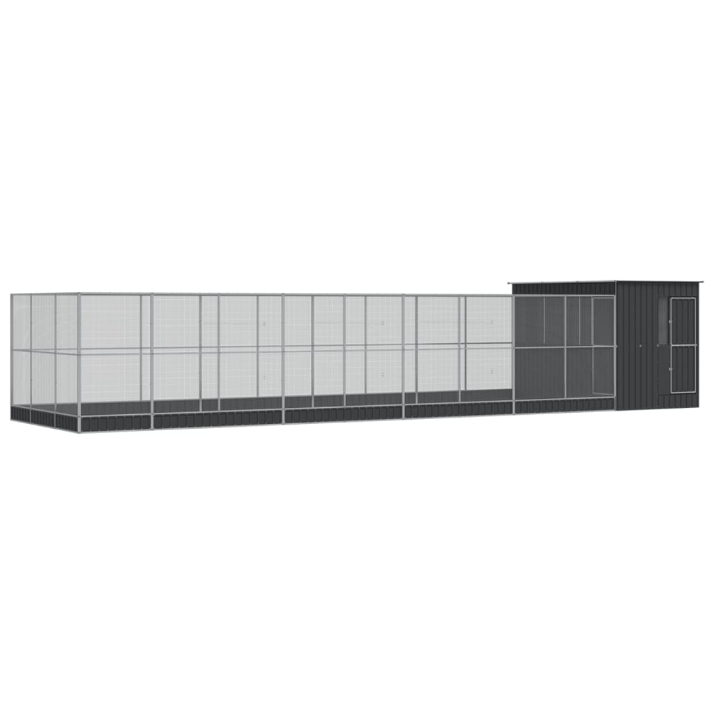 Voliera con Estensione Argento 1118x303x216 cm in Acciaio | homemem39