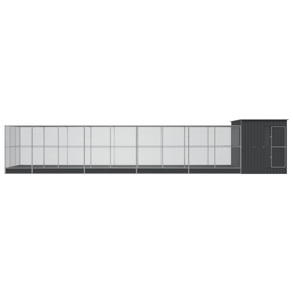 Voliera con Estensione Argento 1118x303x216 cm in Acciaio | homemem39