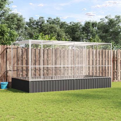 Voliera con Estensione Argento 418x207x212 cm Acciaio