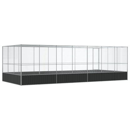 Voliera con Estensione Argento 725x307x212 cm in Acciaio | homemem39