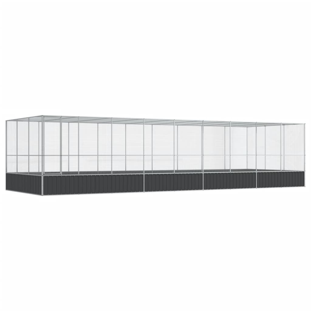 Voliera con Estensione Argento 932x307x212 cm in Acciaio | homemem39