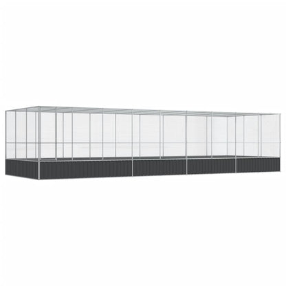 Voliera con Estensione Argento 932x307x212 cm in Acciaio | homemem39