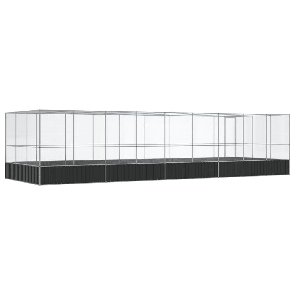 Voliera con Estensione Argento 932x307x212 cm in Acciaio | homemem39