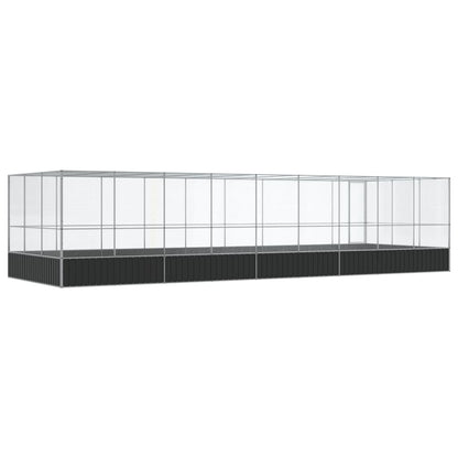 Voliera con Estensione Argento 932x307x212 cm in Acciaio | homemem39