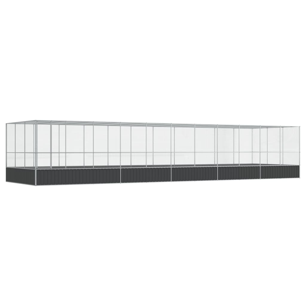 Voliera con Estensione Argento 1139x307x212 cm in Acciaio | homemem39