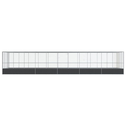 Voliera con Estensione Argento 1139x307x212 cm in Acciaio | homemem39