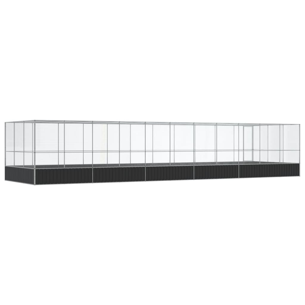 Voliera con Estensione Argento 1139x307x212 cm in Acciaio | homemem39