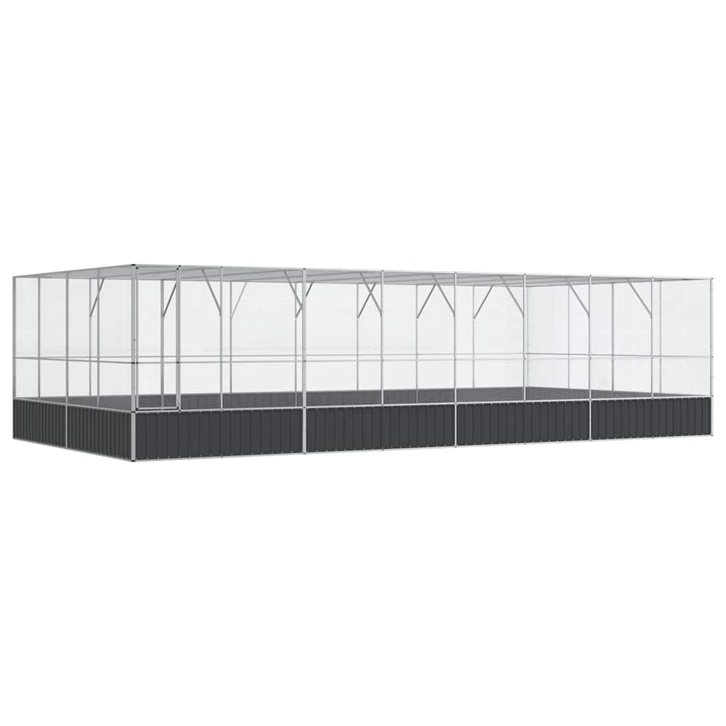 Voliera con Estensione Argento 832x414x212 cm in Acciaio | homemem39