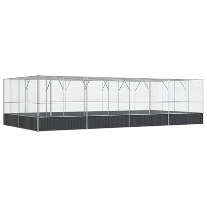 Voliera con Estensione Argento 832x414x212 cm in Acciaio | homemem39
