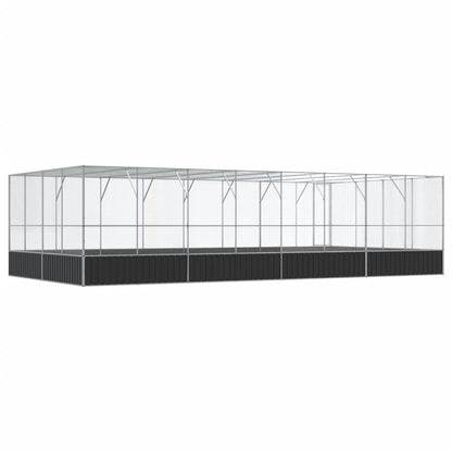 Voliera con Estensione Argento 832x414x212 cm in Acciaio | homemem39
