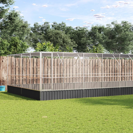 Voliera con Estensione Argento 832x414x212 cm in Acciaio - homemem39