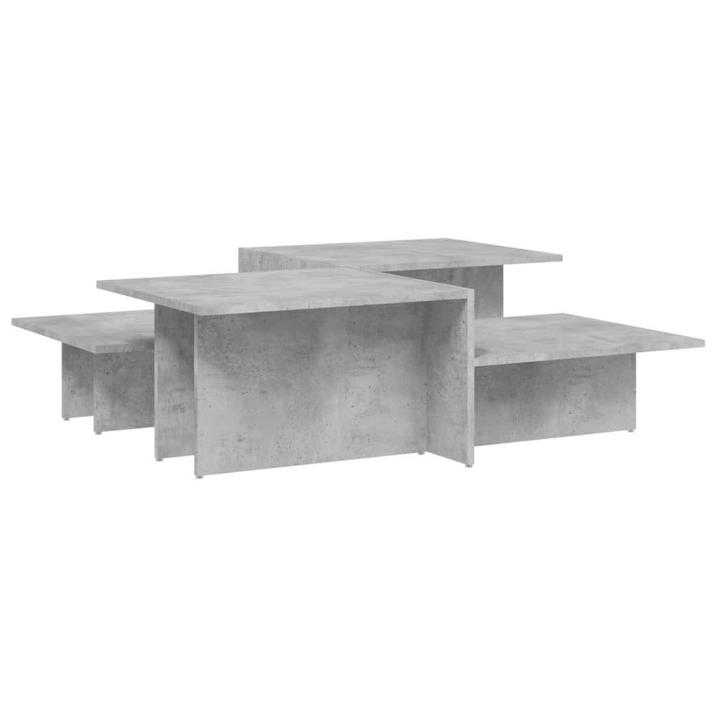Tavolini da Salotto 2 pz Grigio Cemento in Legno Multistrato | homemem39