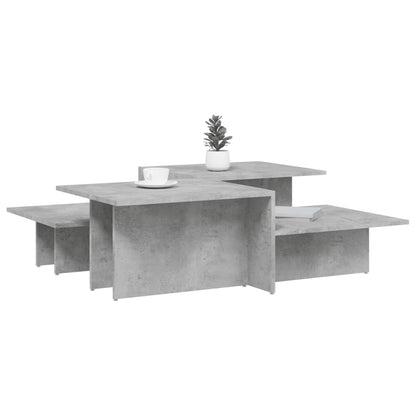 Tavolini da Salotto 2 pz Grigio Cemento in Legno Multistrato | homemem39