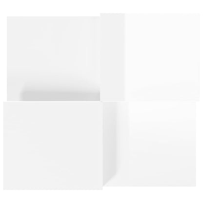 Tavolini da Salotto 2 pz Bianco Lucido in Legno Multistrato | homemem39
