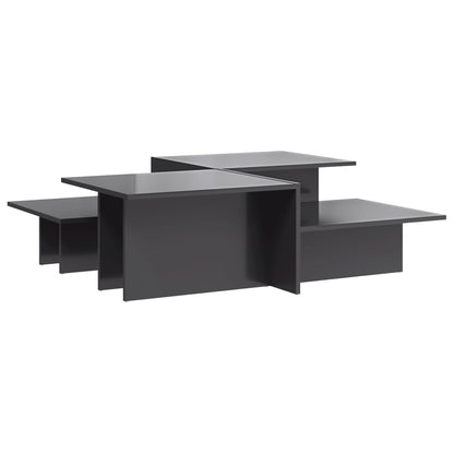 Tavolini da Salotto 2 pz Grigio Lucido in Legno Multistrato | homemem39