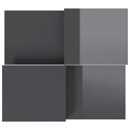 Tavolini da Salotto 2 pz Grigio Lucido in Legno Multistrato