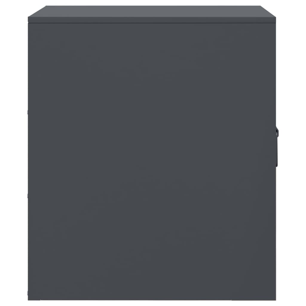 Comodino Antracite 34,5x39x44 cm in Acciaio - homemem39