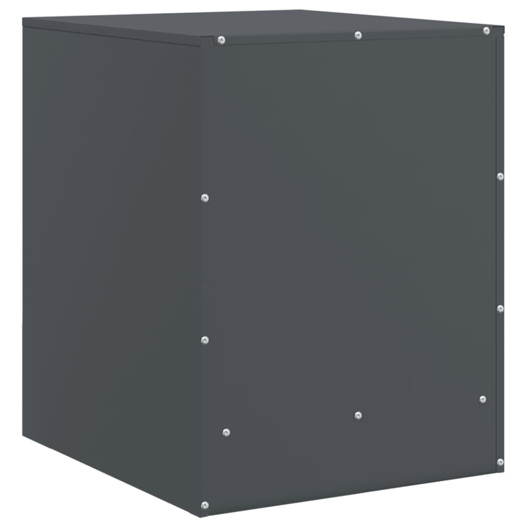 Comodino Antracite 34,5x39x44 cm in Acciaio - homemem39