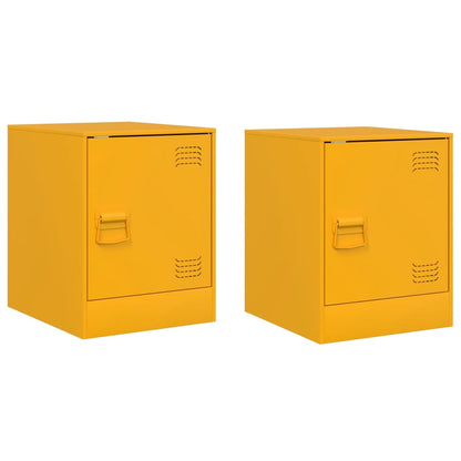Comodini 2 pz Giallo Senape 34,5x39x44 cm in Acciaio - homemem39