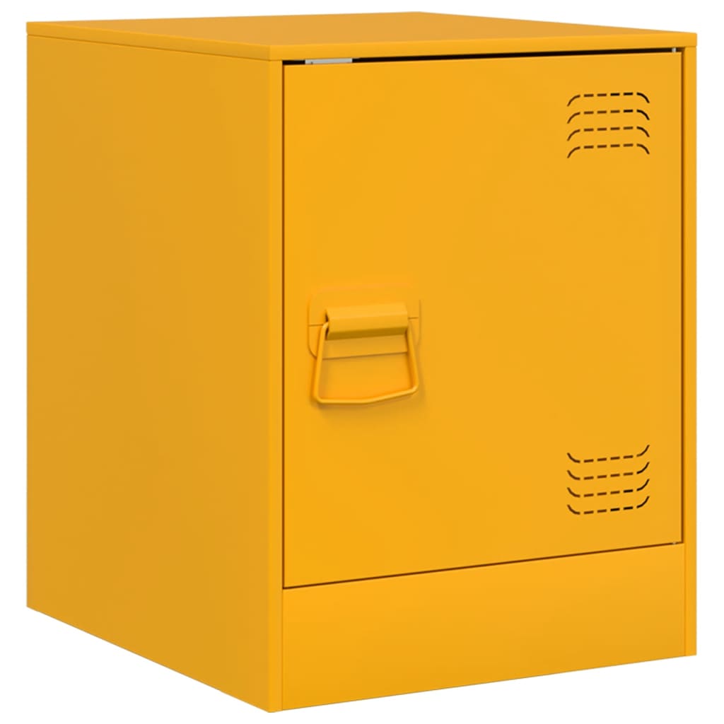 Comodini 2 pz Giallo Senape 34,5x39x44 cm in Acciaio - homemem39