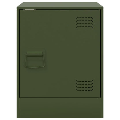 Comodino Verde Oliva 34,5x39x44 cm in Acciaio - homemem39