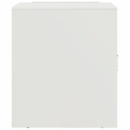 Comodino Bianco 34,5x39x44 cm in Acciaio - homemem39