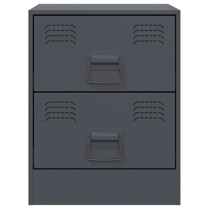 Comodini 2 pz Antracite 34,5x39x44 cm in Acciaio - homemem39