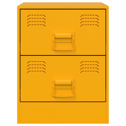 Comodini 2 pz Giallo 34,5x39x44 cm in Acciaio - homemem39