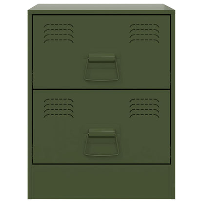 Comodini 2 pz Verde34,5x39x44 cm in Acciaio - homemem39