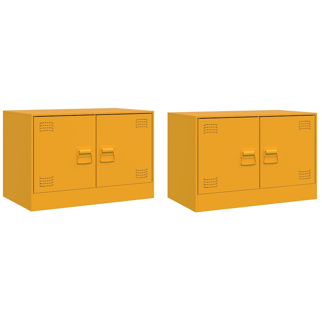 Mobili TV 2 pz Giallo Senape 67x39x44 cm in Acciaio | homemem39