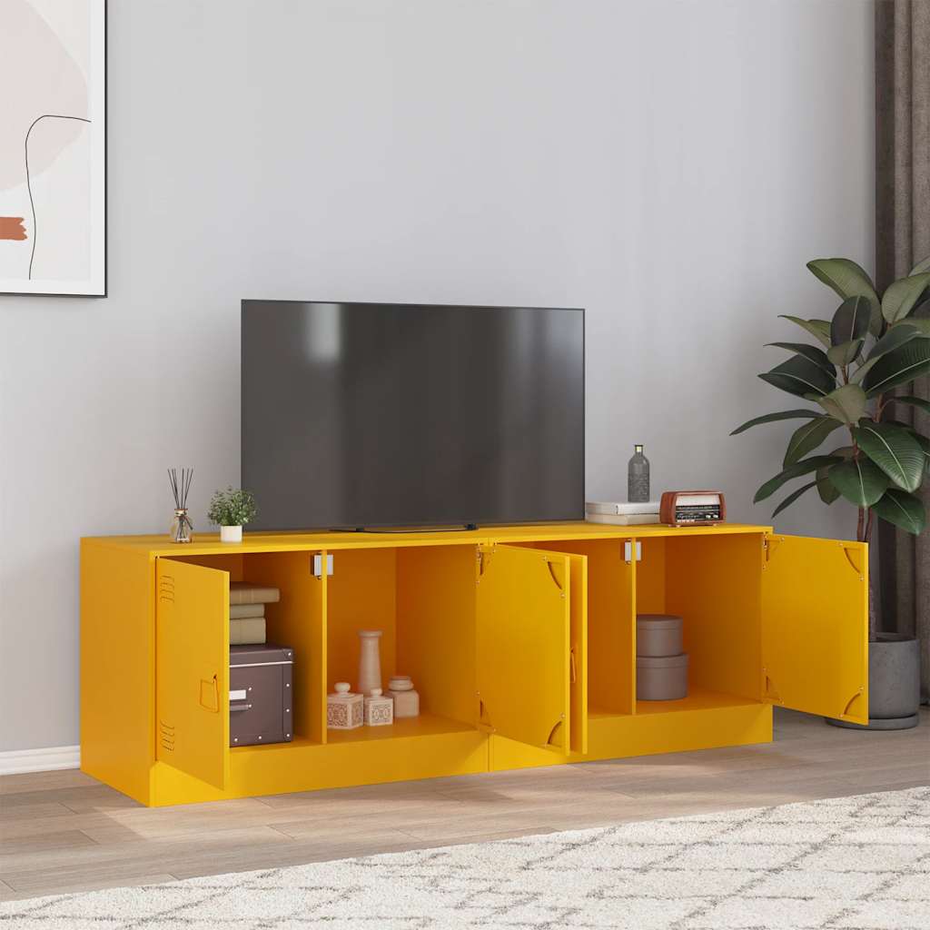 Mobili TV 2 pz Giallo Senape 67x39x44 cm in Acciaio | homemem39