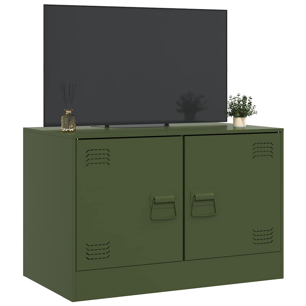 Mobile TV Verde Oliva 67x39x44 cm in Acciaio - homemem39