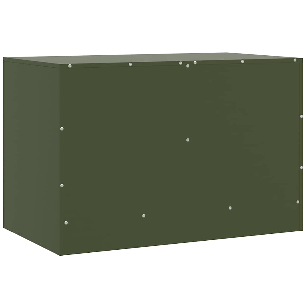 Mobile TV Verde Oliva 67x39x44 cm in Acciaio - homemem39