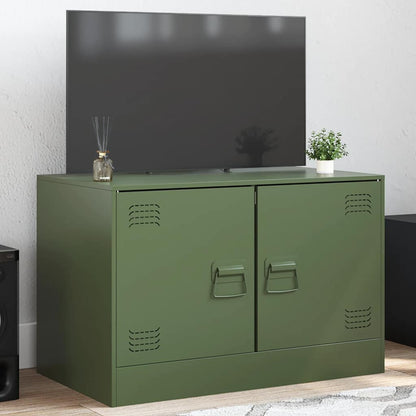 Mobile TV Verde Oliva 67x39x44 cm in Acciaio - homemem39