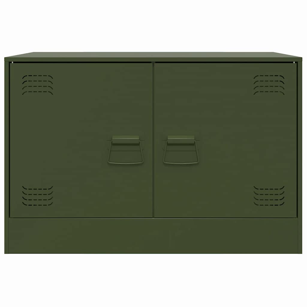 Mobili TV 2 pz Verde Oliva 67x39x44 cm in Acciaio