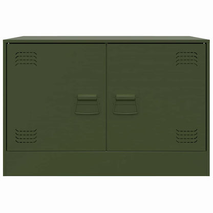 Mobili TV 2 pz Verde Oliva 67x39x44 cm in Acciaio