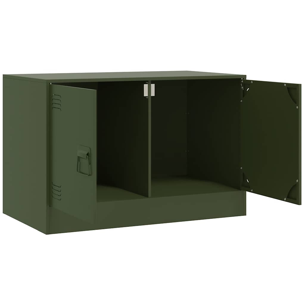 Mobili TV 2 pz Verde Oliva 67x39x44 cm in Acciaio - homemem39