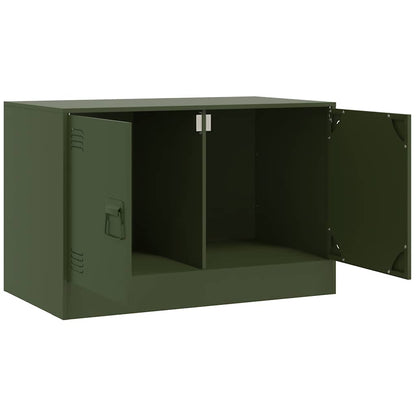 Mobili TV 2 pz Verde Oliva 67x39x44 cm in Acciaio - homemem39
