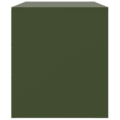 Mobili TV 2 pz Verde Oliva 67x39x44 cm in Acciaio