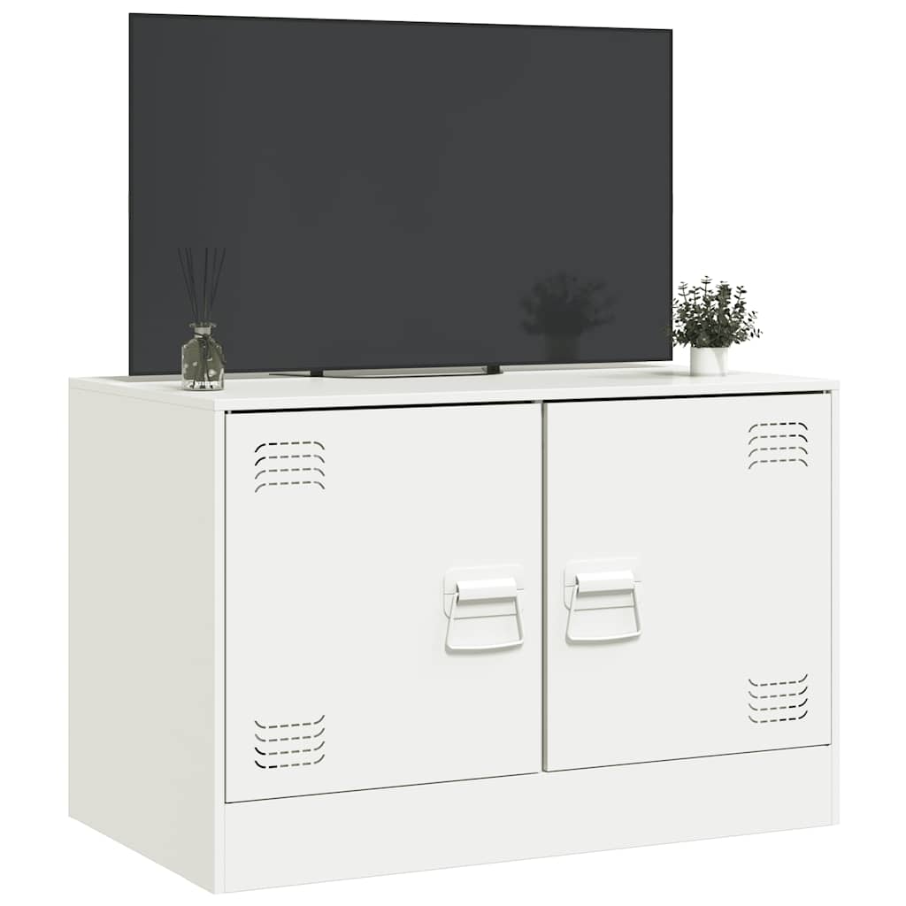 Mobile Porta TV Bianco 67x39x44 cm in Acciaio - homemem39