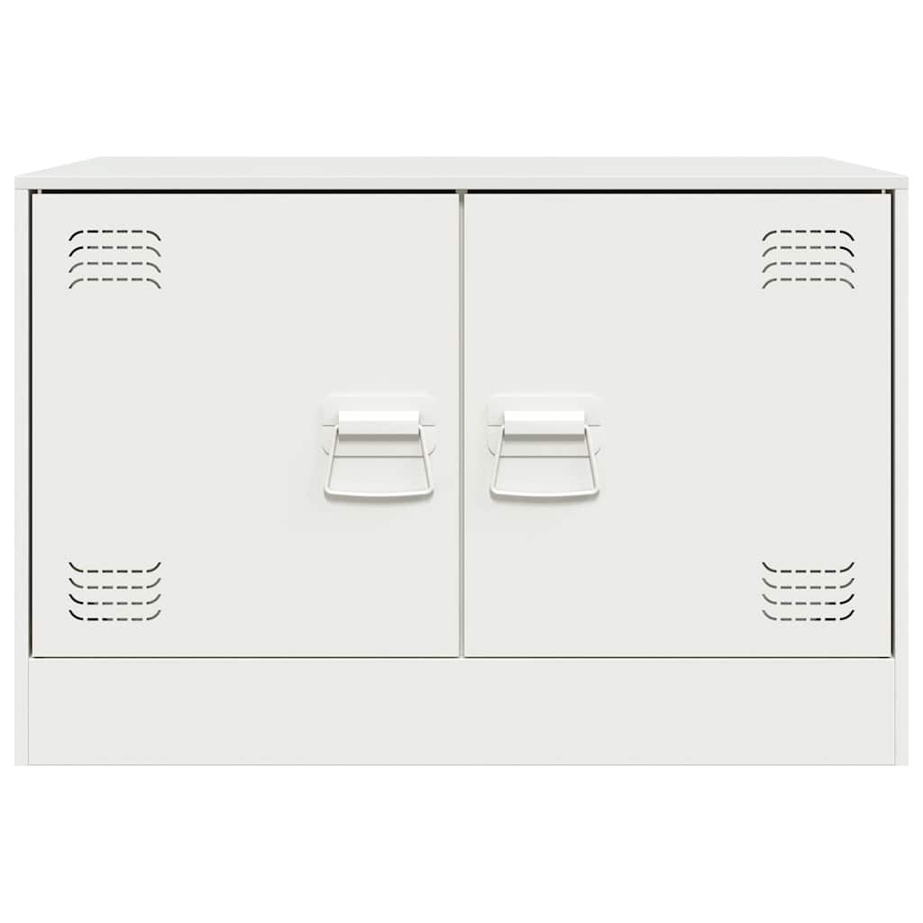 Mobile Porta TV Bianco 67x39x44 cm in Acciaio