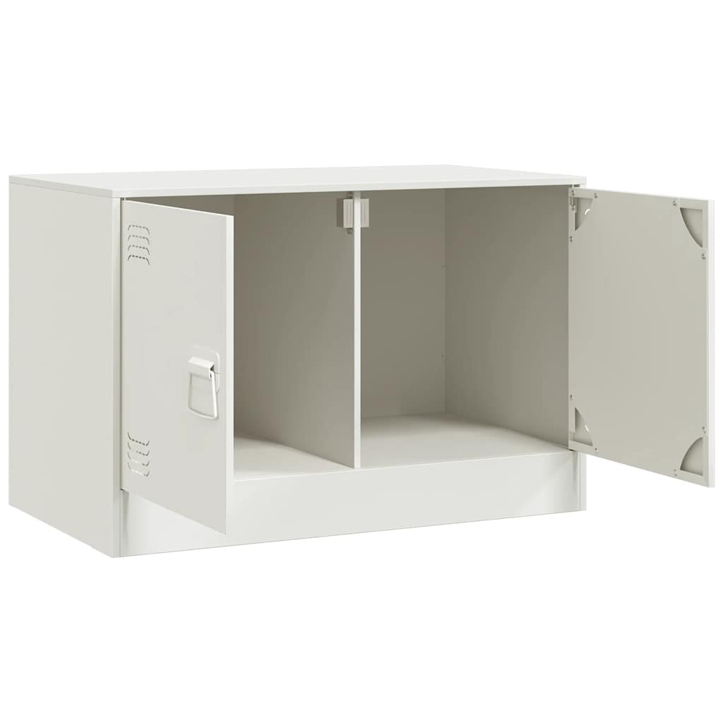 Mobile Porta TV Bianco 67x39x44 cm in Acciaio - homemem39