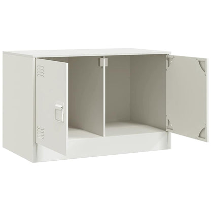 Mobile Porta TV Bianco 67x39x44 cm in Acciaio - homemem39