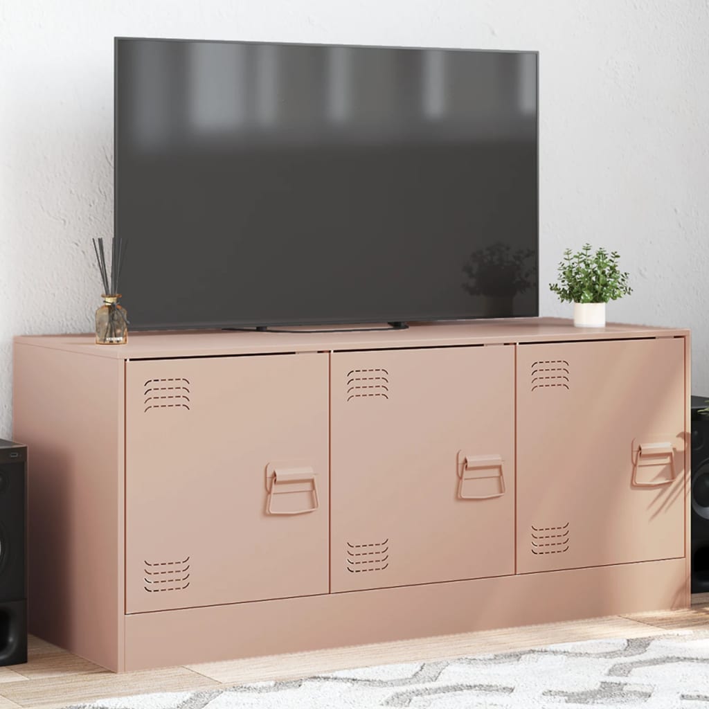 Mobile Porta TV Rosa 99x39x44 cm in Acciaio - homemem39