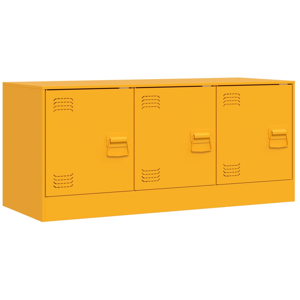 Mobile Porta TV Giallo Senape 99x39x44 cm in Acciaio - homemem39