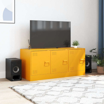 Mobile Porta TV Giallo Senape 99x39x44 cm in Acciaio | homemem39